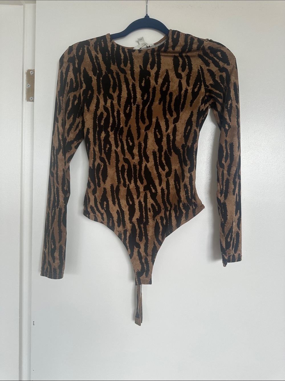 H&M Long-Sleeve Animal Print One-Piece Bodysuit - Brown & Black